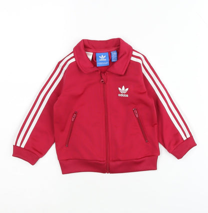 Adidas Unisex Red Baby Track Jacket 6-9 Months
