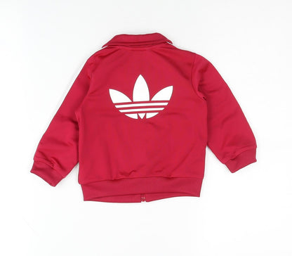 Adidas Unisex Red Baby Track Jacket 6-9 Months