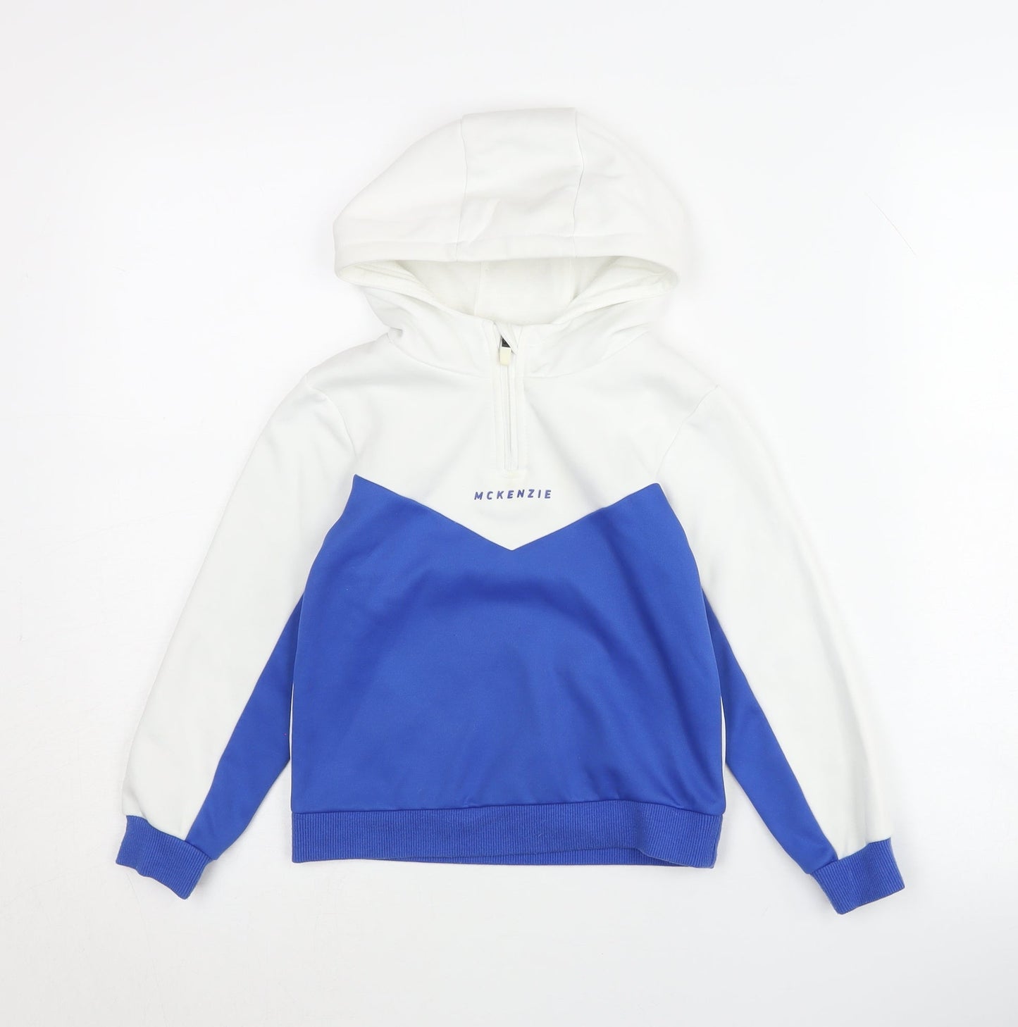 McKenzie Boys Blue & White 1/4 Zip Hoodie, 5-6 Years