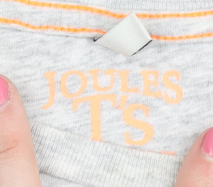 Joules Grey Boys Animal Graphic Cotton T-Shirt, 2 Years, Long Sleeve