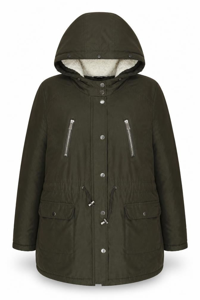 Womens UK Size 18 Classic Green Parka Coat