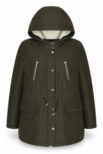 Womens UK Size 18 Classic Green Parka Coat