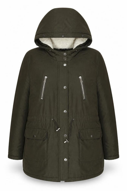 Womens UK Size 18 Classic Green Parka Coat