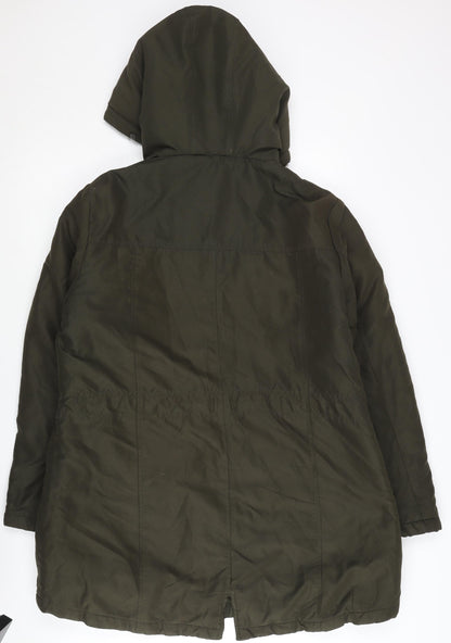 CLASSIC Women Green Parka Jacket Size 18 with Hood