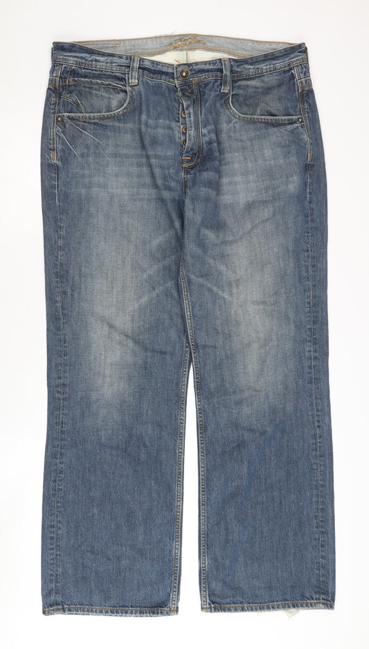 Next Men's Blue Straight Jeans, Size 38, Classic Style