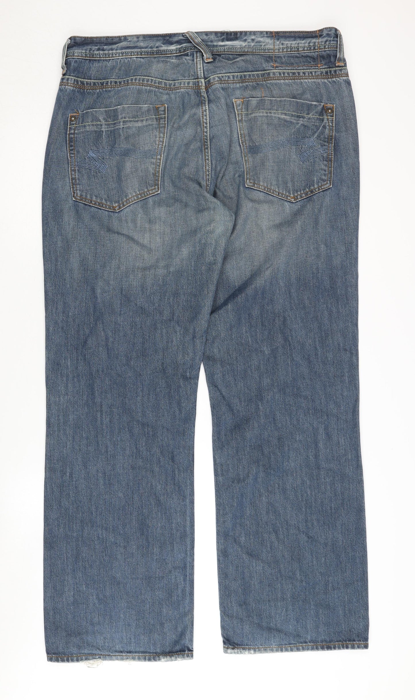 Next Men's Blue Straight Jeans, Size 38, Classic Style