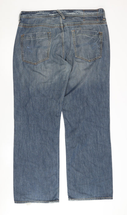 Next Men's Blue Straight Jeans, Size 38, Classic Style
