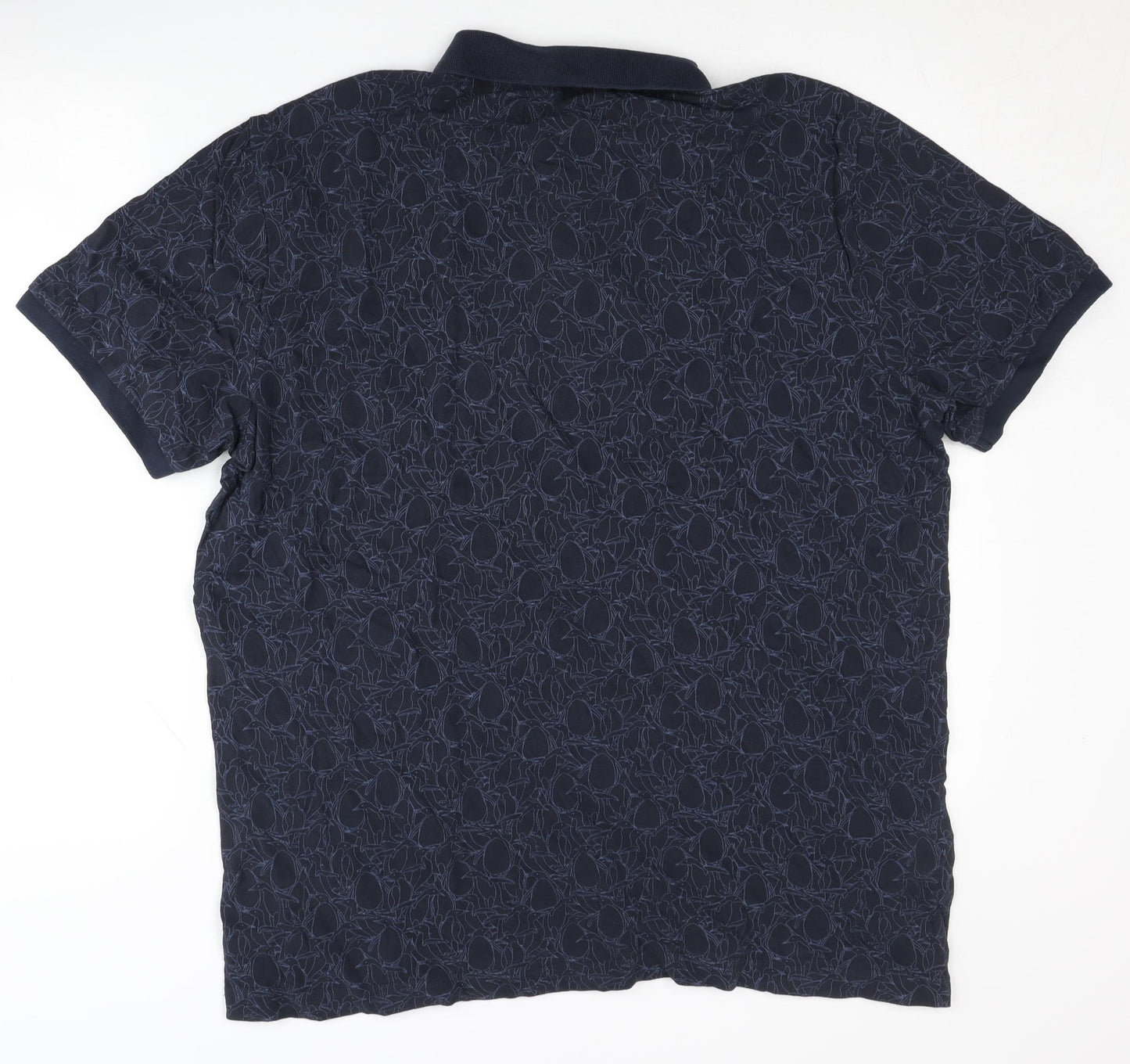 Original Penguin Men's Polo Blue XL Geometric Logo