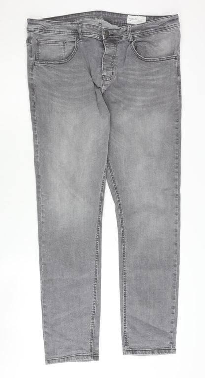 Denim Co Men's Grey Slim Fit Jeans 38W 32L