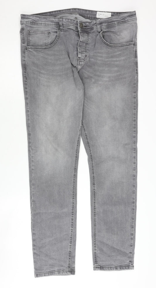 Denim Co Men's Grey Slim Fit Jeans 38W 32L