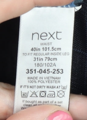 Next Men's Black Dress Pants L Check Style