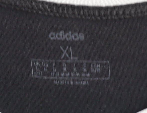 Adidas Men's Black XL Crew Neck Short Sleeve T-Shirt