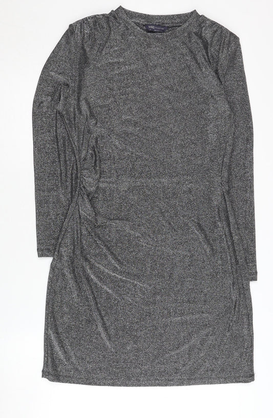 Marks and Spencer Black Sheath Dress, Size 12, Women, Stretch