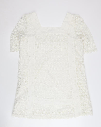 Marks and Spencer Women's White Lace Dress UK 14