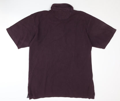 Racing Green Men's Purple Polo Shirt L