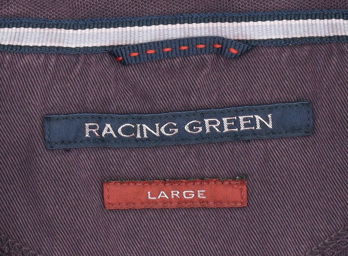 Racing Green Men's Purple Polo Shirt L