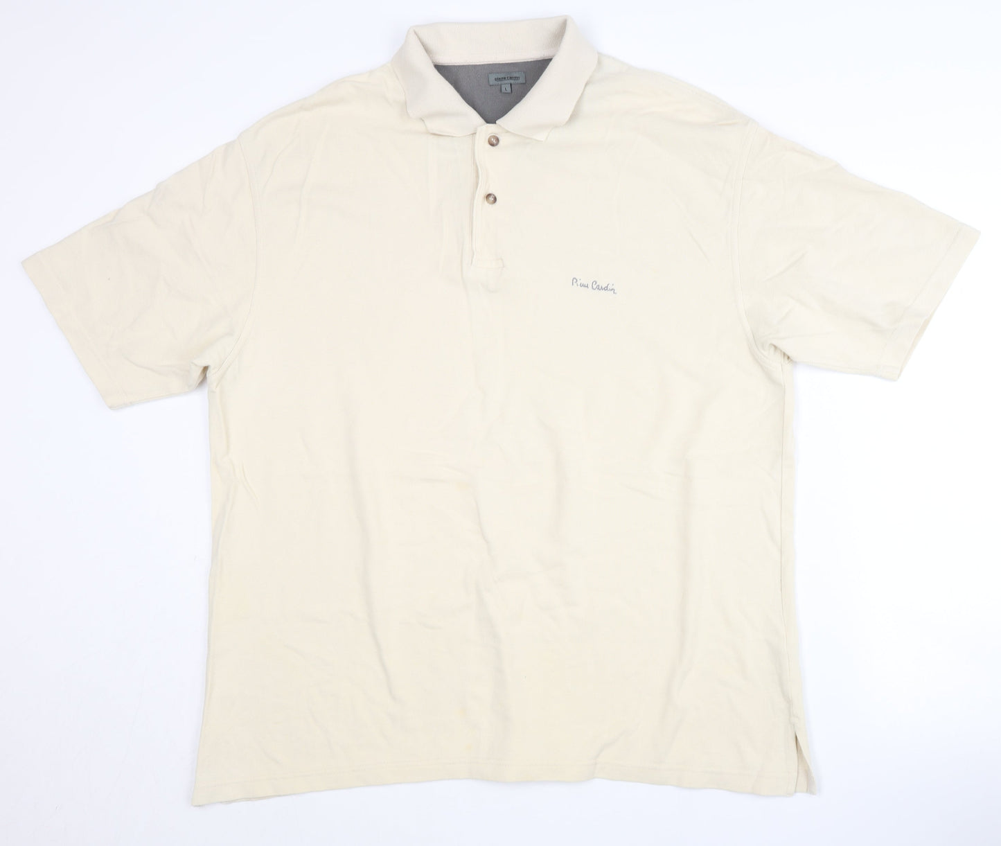 Pierre Cardin Men's Beige Polo, Size L, Casual Style