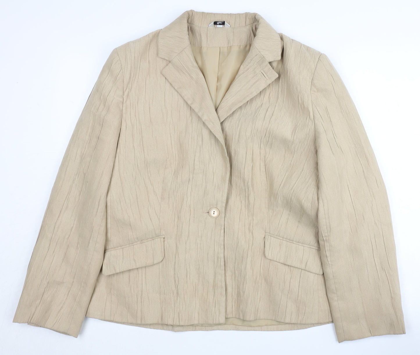 Klass Women's Beige Suit Jacket Size 18 Lined Classic