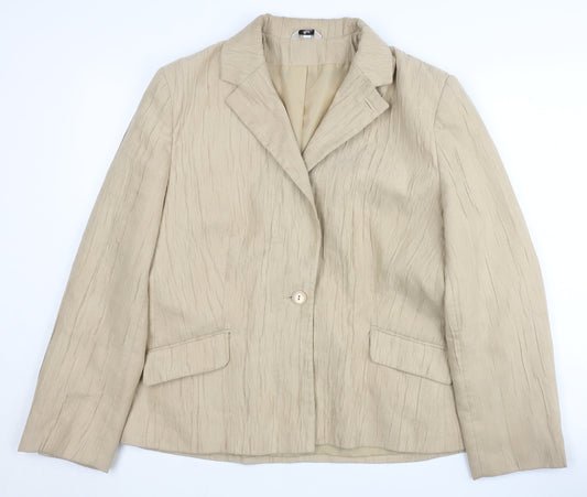 Klass Women's Beige Suit Jacket Size 18 Lined Classic