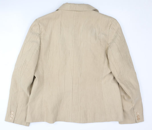 Klass Women's Beige Suit Jacket Size 18 Lined Classic