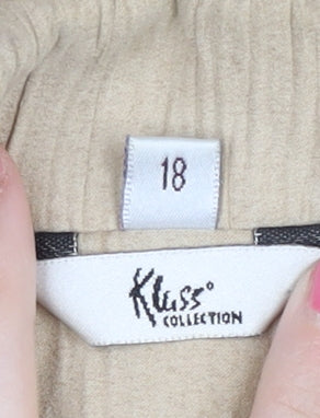 Klass Women's Beige Suit Jacket Size 18 Lined Classic