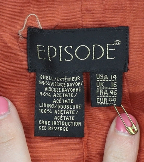 Womens UK Size 16 Episode Regular Orange Blazer