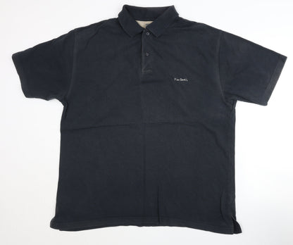 Pierre Cardin Men's Black Cotton Polo Shirt L