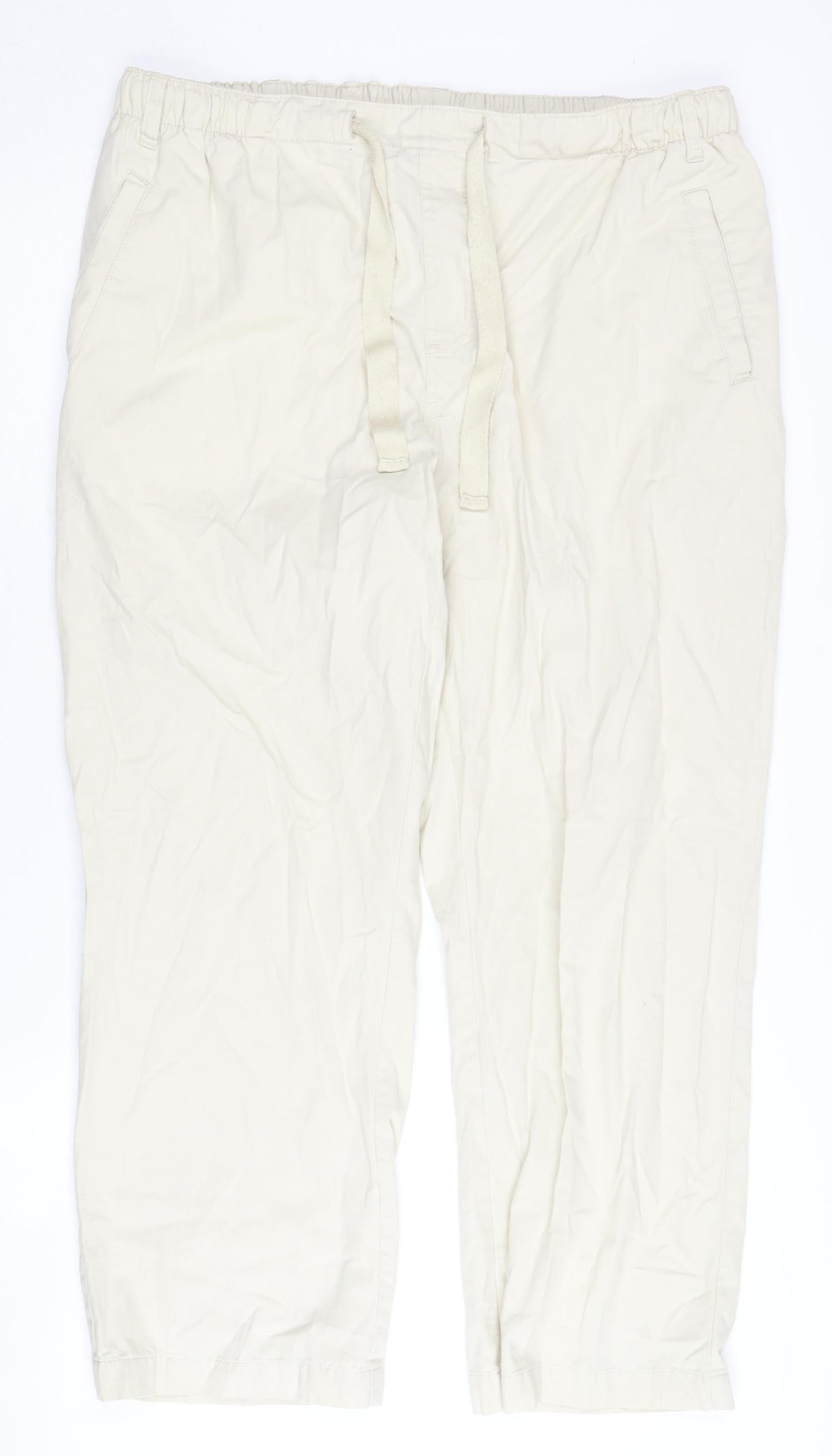 Womens UK Size L Cotton Traders Regular Fit Jogger Beige Trousers