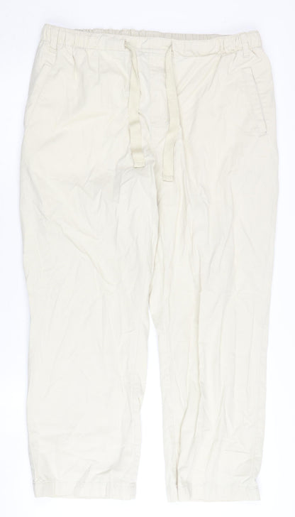 Womens UK Size L Cotton Traders Regular Fit Jogger Beige Trousers