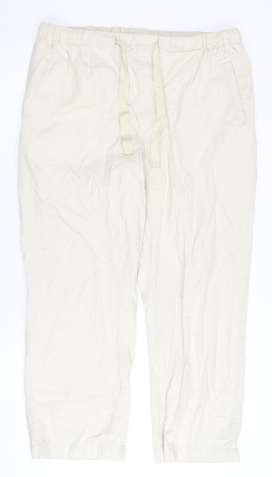 Womens UK Size L Cotton Traders Regular Fit Jogger Beige Trousers