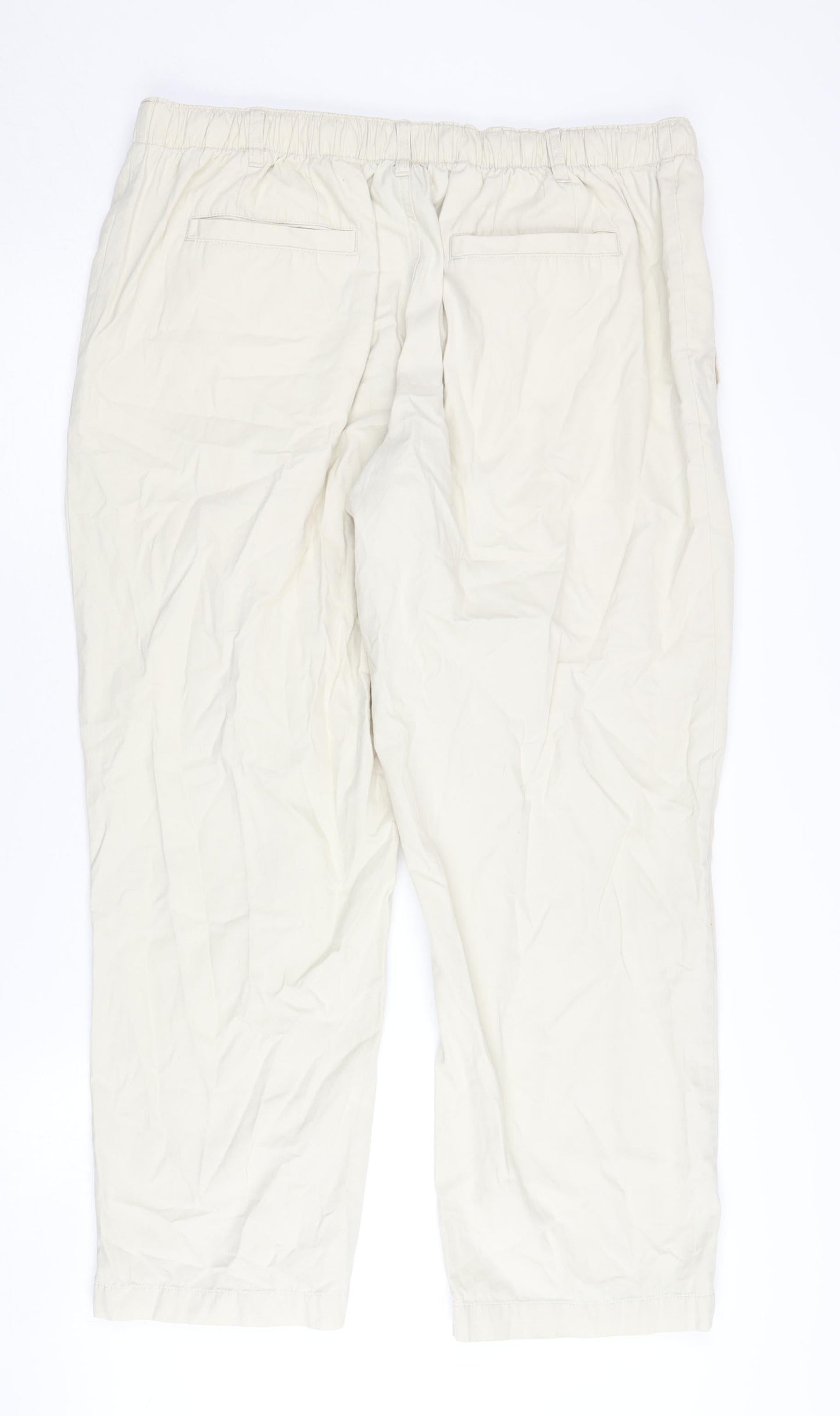 Womens UK Size L Cotton Traders Regular Fit Jogger Beige Trousers
