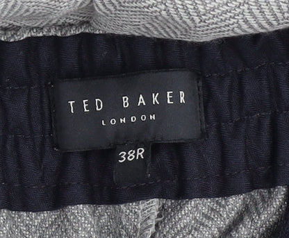 Ted Baker Men's Grey Dress Pants, Size 30, Herringbone Wool
