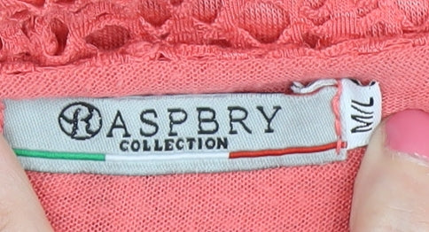 ASPBRY Collection Women's Pink Crochet T-Shirt M