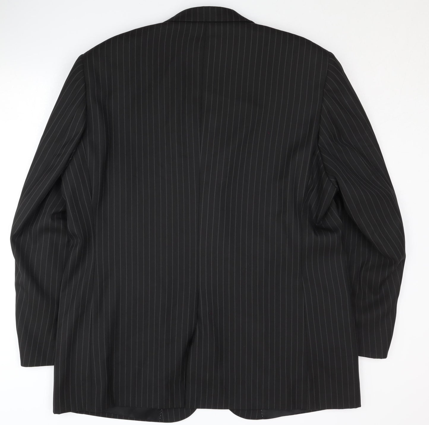 Greenwoods Men's Black Pinstriped Blazer Size 46