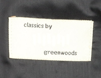 Greenwoods Men's Black Pinstriped Blazer Size 46
