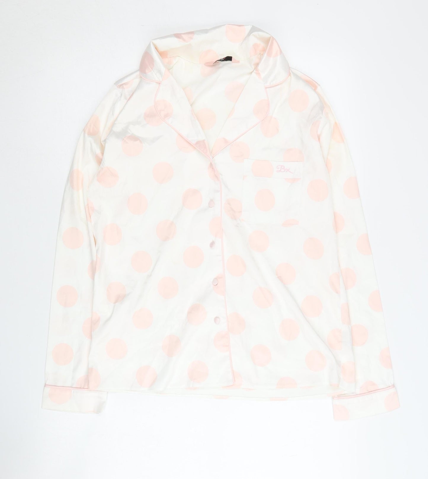 Boux Avenue Women's White Polka Dot Pyjama Top Size 10