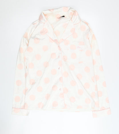 Boux Avenue Women's White Polka Dot Pyjama Top Size 10