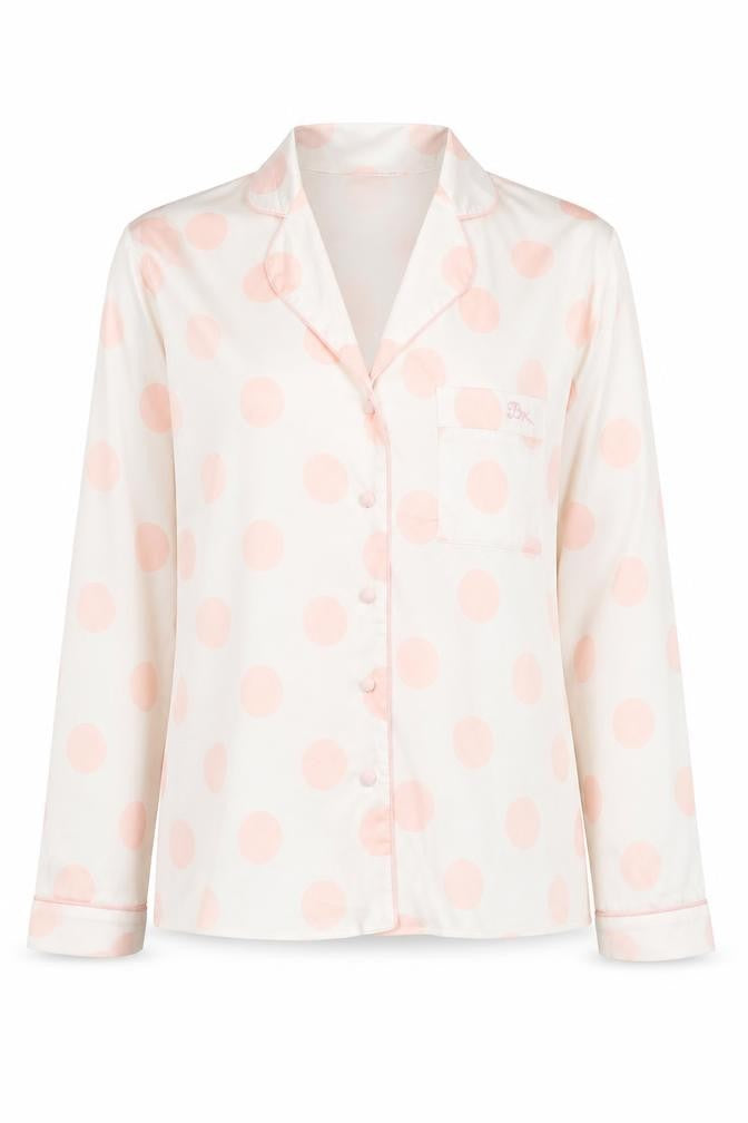 Boux Avenue Women's White Polka Dot Pyjama Top Size 10