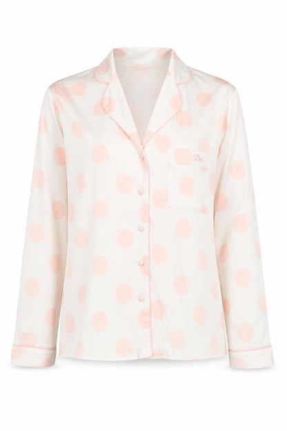 Boux Avenue Women's White Polka Dot Pyjama Top Size 10