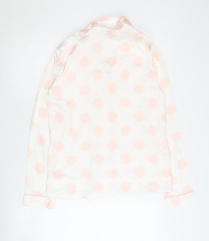 Boux Avenue Women's White Polka Dot Pyjama Top Size 10