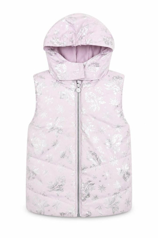 Disney Frozen Girls Pink Sleeveless Hooded Jacket 7-8 Years