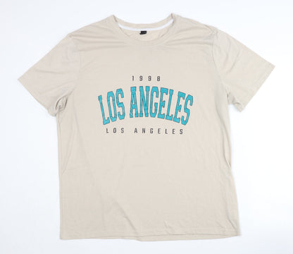 Manfinity Men's 3XL Beige Los Angeles T-Shirt