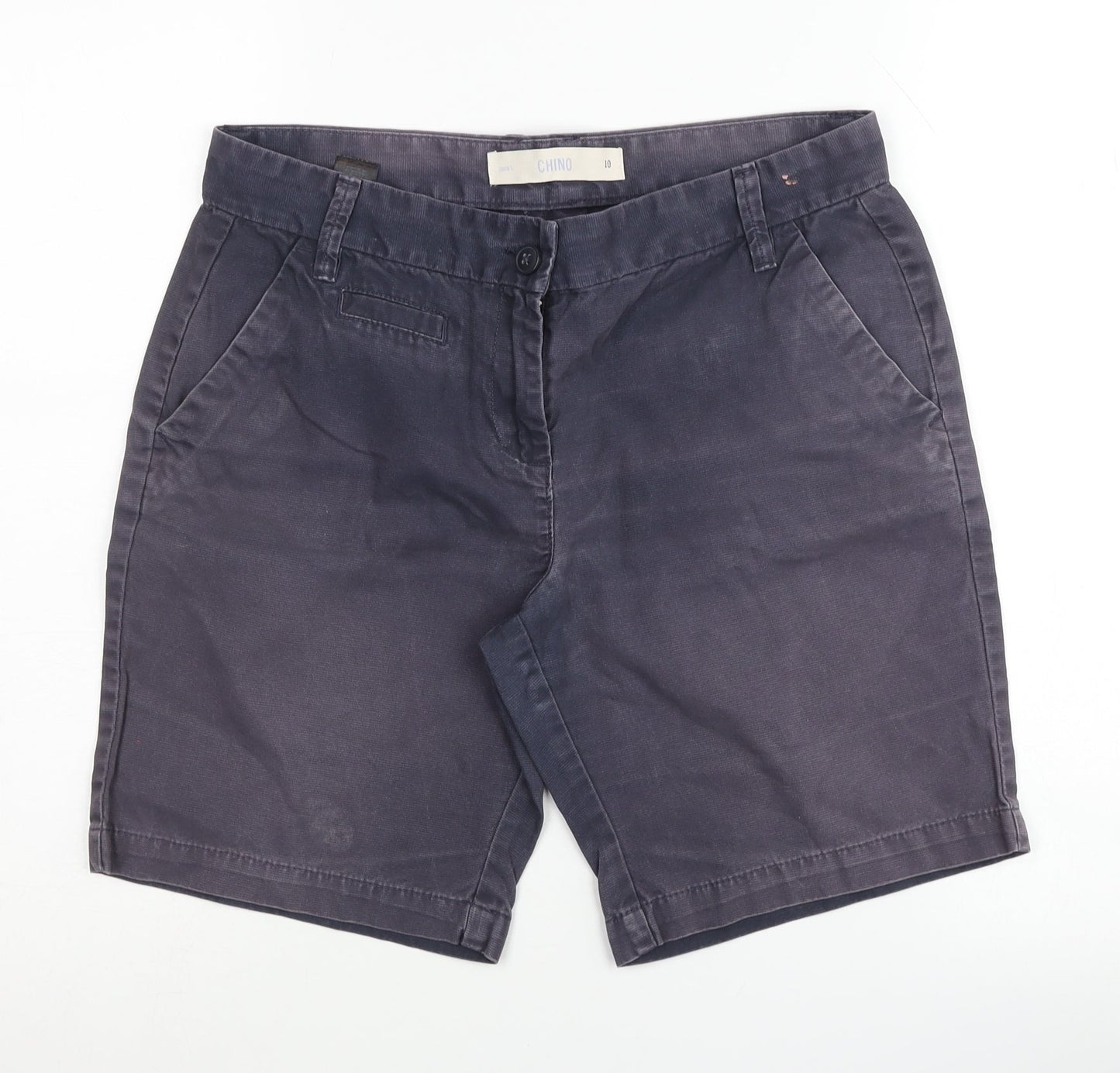 Next Women's Blue Chino Shorts UK 10 Casual Style