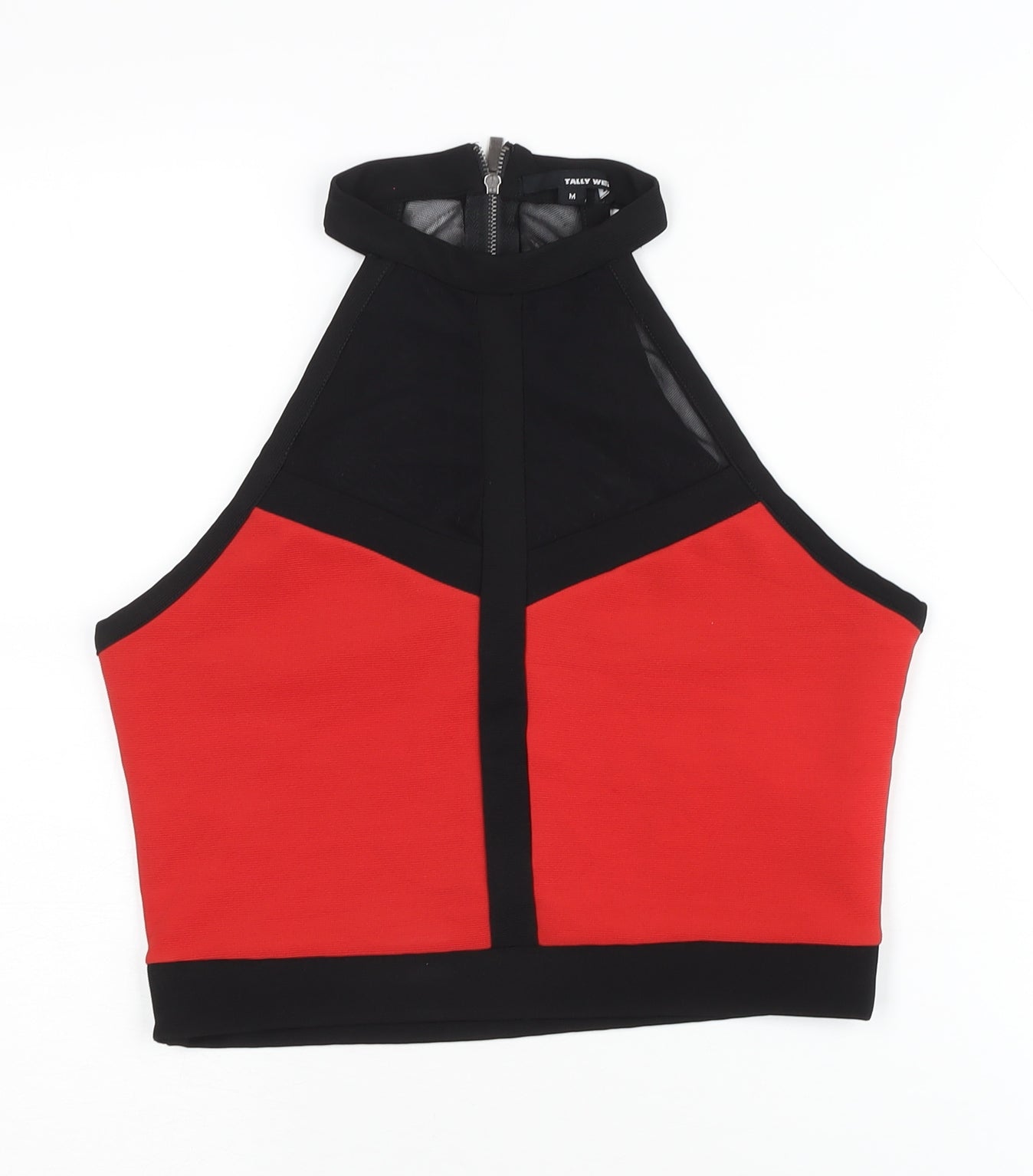 Womens UK Size M TALLY WEiJL Red Cropped Tank