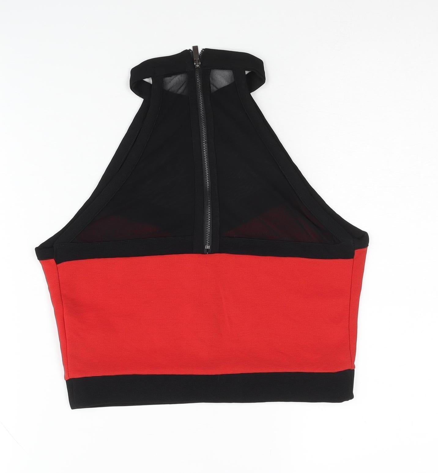 Womens UK Size M TALLY WEiJL Red Cropped Tank