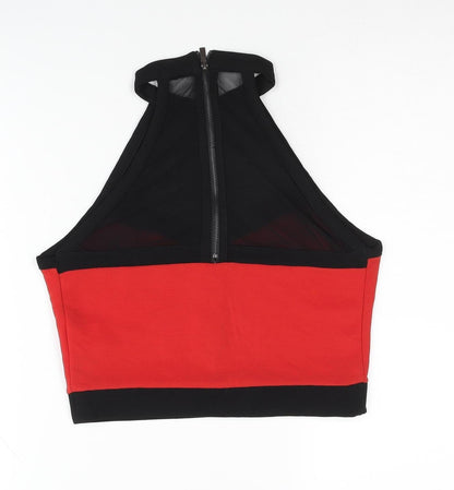 Womens UK Size M TALLY WEiJL Red Cropped Tank