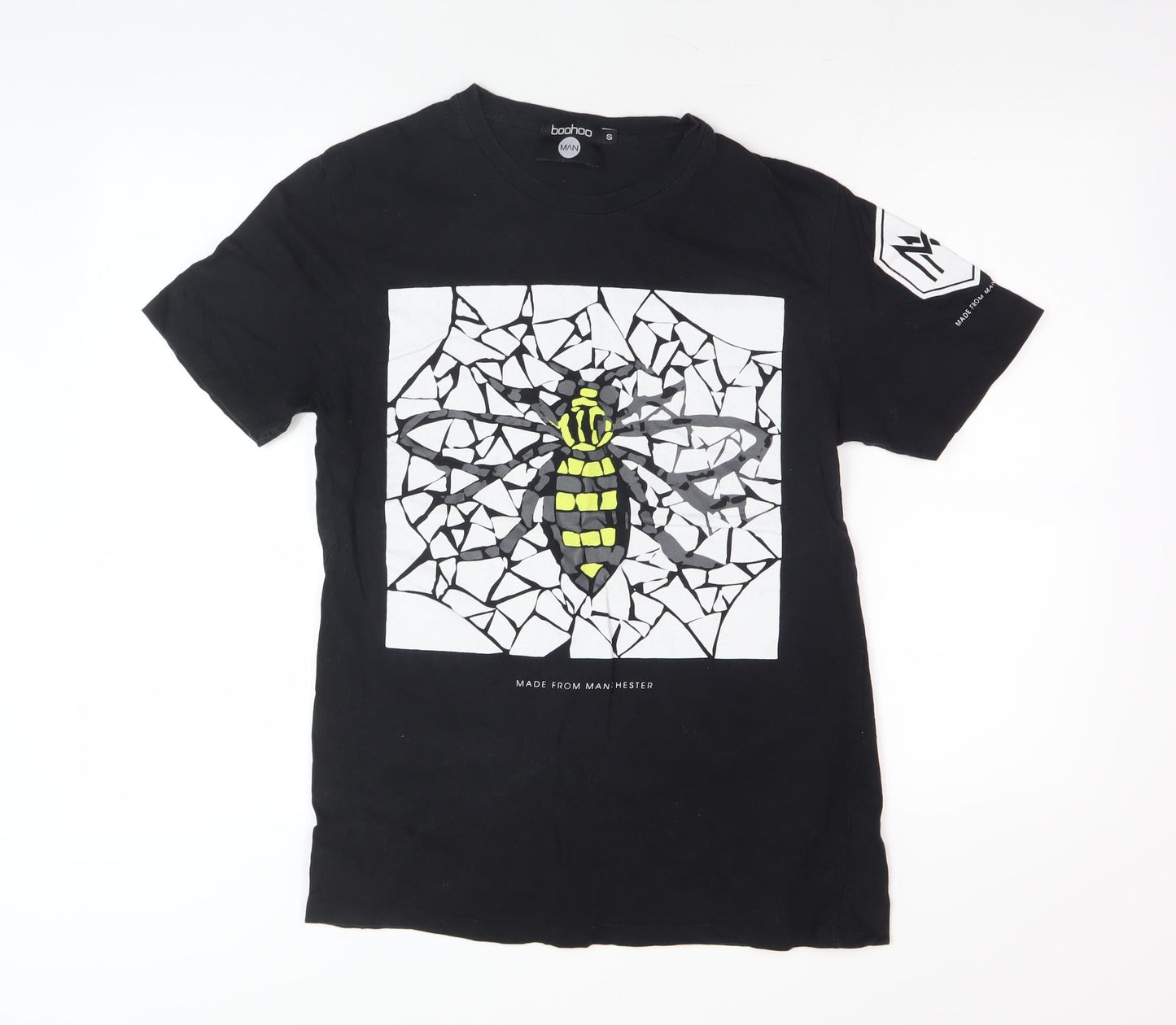 Mens UK Size S Boohoo Black  T-Shirt
