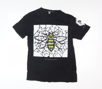 Mens UK Size S Boohoo Black  T-Shirt