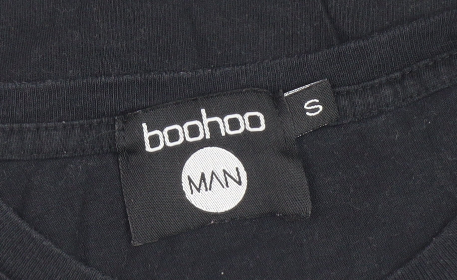 Mens UK Size S Boohoo Black  T-Shirt