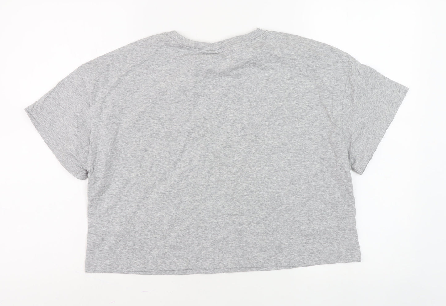 Shein Grey Tom & Jerry Cropped T-Shirt - Women's M